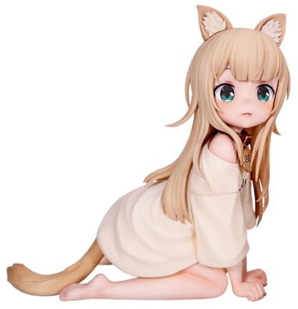 Zhongkaihua Niedliche Katzenfigur, Kinako, Cartoon-Q-Figur, PVC-Modell, kniende Statue, Tischfigur, Ornamente, 14 cm