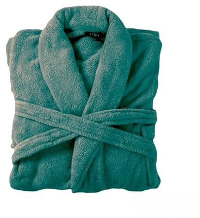HomeRelax&Style Bademantel flauschig » Saunamantel in Teddy-Plüsch Qualität » leichter/dünner Morgenmantel 100 cm lang » unisex