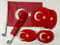 Türkei Auto Fanset 6 teilig, 2 Flaggen, 2 Kopfstützenfahnen, 2 Seitenspiegelflaggen, Türkiye EM Fanartikel Fahne Flagge Dekoration