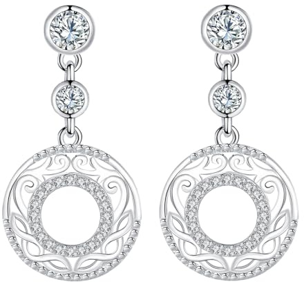 Hifeeled Ohrringe Damen 925 Sterling Silber mit Anhänger für Frauen Original Schmuck Geschenk
