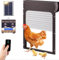 Porte Poulailler Automatique Solaire, Towwoo 2024 New Porte Automatique Poulailler Acier Inoxydable avec Minuterie et Télécommande, Capteur de Lumière, Trappe Poulailler pour Clôture de Volaille