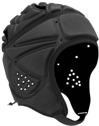 LeeQinersw Casque de Rugby pour Protection Sportive, Protecteur de Tête Réglable pour Le Sport, Modèle pour Gardien, Noir