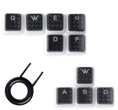 10 Tasten Hintergrundbeleuchtung strukturierte Tastenkappen Ersatz für Corsair K65 K95 K100 K70LUX K70PRO und Razer HyperX Cherry MX Switches mechanische Gaming-Tastatur (Puddingstreifen)