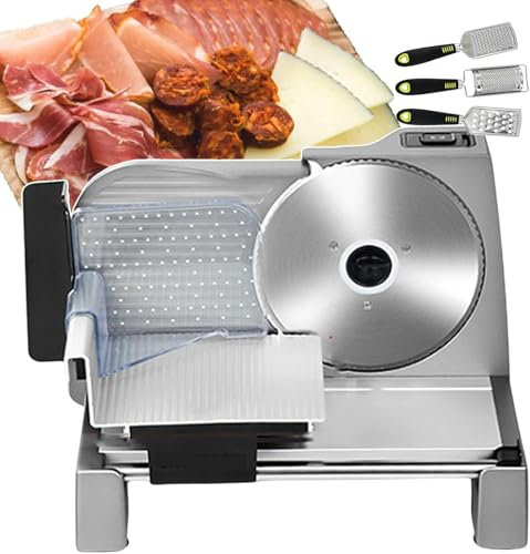 DMBBSAPBSH Manual Meat Slicer, Electric Food Slicer, Food Slicer For Home Use,Meat Slicing Machine W/0-15mm Adjustable Thickness For Cheese, Veg, Ham, Bread, Cheese