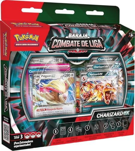 Pokémon Baraja Combate de Liga de Charizard ex de JCC Pokémon (1 baraja de 60 Cartas Lista para Jugar con Charizard ex y Pidgeot ex)