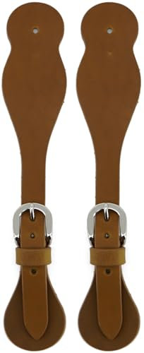 Jeereal Sporenriemen aus Leder für Reiter, verstellbare einlagige Sporenriemen (Bourbon Brown)