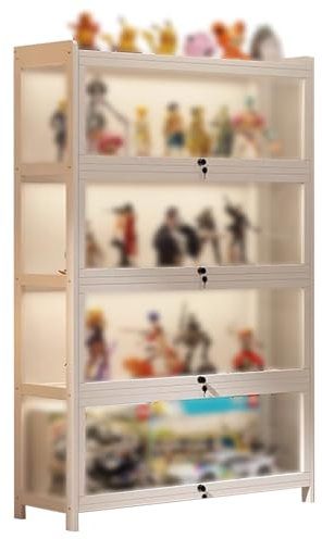 YHHLWXMDZ Vitrinenschrank, Vitrinen für Sammlerstücke, Acryl Vitrine, Aufbewahrungsregal für Sammlungsspielzeug, Schlafzimmer, Wohnzimmervitrine(White,5 layers/80cm/31in)