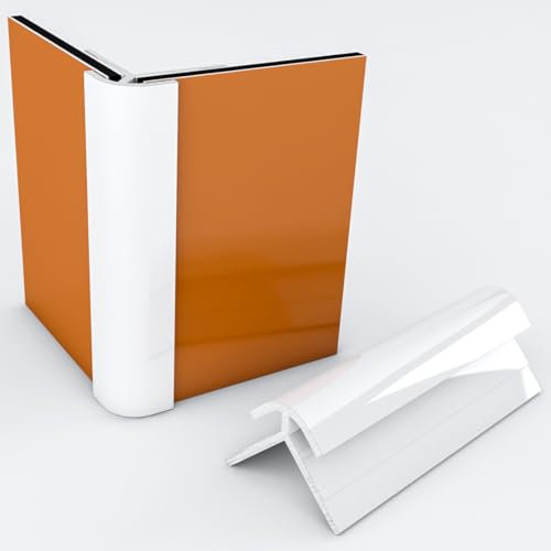 Kerabad Aluminium Profilsystem für 3mm Platten, Aluprofil für Duschrückwand Küchenrückwand, Außeneckprofil weiss - 1m lang
