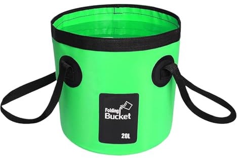 Folding Water Bucket, 20L Handy Camping Storage Container with Handle, Storage Wash Bin, Lightweight Outdoor Portable Multifunctional Bucket for Traveling Hiking Fishing Boating Gardening Washing (1)
