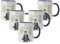 Arguval| Taza de Cerámica Primera Comunión niño globos, Interior y Asa Azul, 10 x 8 cm, Set de 5| Regalo comunión, detalle, Mi Primera Comunión, taza decorada