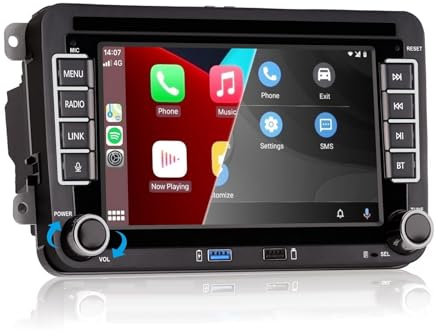 HLLECARMO VW Bluetooth Autoradio mit Bildschirm für Golf 5 6 Polo T5 Passat Jetta Touran Seat mit Apple Carplay Android Auto FM/AM/USB/EQ/SWC 2Din Linux Dab VW Auto Radio Touch Display 7 Zoll
