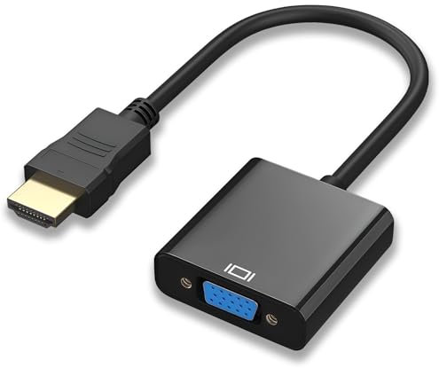 YLK Adaptador HDMI a VGA, Convertidor HDMI a VGA 1080p 60Hz para PC, Computadora Portátil, HDTV, Proyector, Computadora, Xbox, Monitor (Negro)