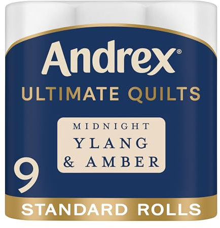 Andrex Ultimate Quilts Toilet Roll with Midnight Ylang & Amber Fragrance, 9 Rolls (155 Sheets)