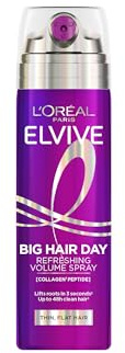 L’Oréal Paris Elvive Collagen Lifter Big Hair Day Volumising Spray 200ml | Root Lift in 3 Seconds, Instant Refreshed Clean Hair, for Flat or Thin Hair or All Hair Types, Refreshing Volume Spray