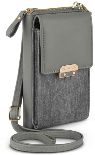 ONEFLOW Bliss Purse für Samsung Galaxy Z Fold 7 Handytasche zum Umhängen Damen mit Portemonnaie, Handy Umhängetasche mit Geldbörse und Handyfach, Kleine Handtasche, Taupe Grau