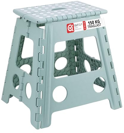 Relaxdays Klapphocker faltbar, Camping Hocker, großer Badhocker, bis 150 kg, Kunststoff, HBT: 39 x 39 x 32 cm, Farbwahl
