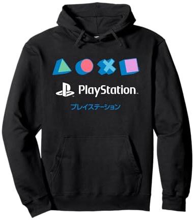 Playstation Retro Color 3D Symbols Vintage Video Game Felpa con Cappuccio