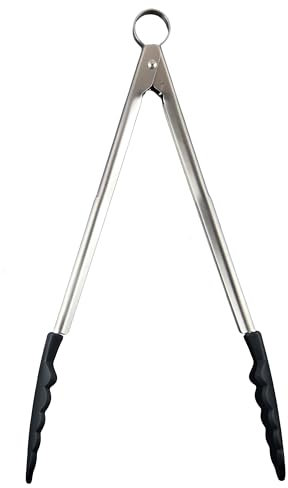 Cuisipro 74708702 Lockable Silicone Tongs 30.5 cm, Black, 30 cm