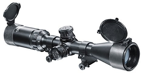Walther Zielfernrohr ZF 3-9 x 44 Sniper, Ø 44 mm Objektiv, Fernrohr für Luftgewehre, unbeleuchtet, inkl. Montagering und Flip-Up-Kappen