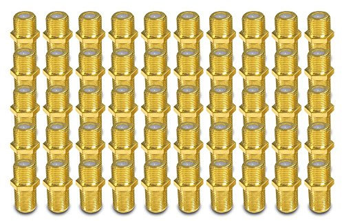 ARLI 50x F-Verbinder – F-Kupplung vergoldet F-Buchse auf F-Buchse | Koaxial Kabelverbinder zur Verlängerung & Verbindung von SAT Antennenkabeln