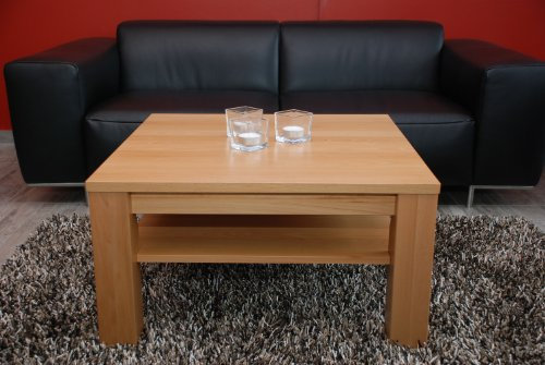 Holz-Projekt-Summer Couchtisch 60x60cm H:42cm mit Ablage/Buche/Echtholz Massivholz/Sondermaß auf Anfrage
