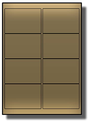 Label Planet® 8 Per Page/Sheet, 5 Sheets (40 METALLIC GOLD Sticky Labels), A4 Address Shipping Mailing Stickers For Letters/Parcels/Cards, For Laser Printer Only, UK LP8/99 M, 99.1 x 67.7 MM, PRINTING