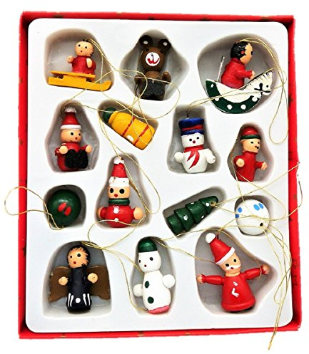 14 Weihnachtsanhänger Weihnachtsmann Schneemann Engel Schaukelpferd Baumschmuck Weihnachten Holz Anhänger