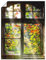 ARTLAND Wanddeko Poster & Kunstdrucke Wandposter 60x80 cm Fensterblick Fenster Herbst Natur Landschaft Altbau Sonne Baum T5XH