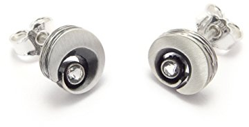 Nord-Form - Ohrstecker in Schneckenform mit Bergkristall 925/ Silber