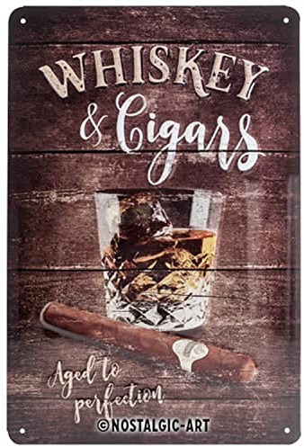 Nostalgic-Art Retro Blechschild, 20 x 30 cm, Whiskey – Geschenk-Idee für Kneipen-Fans, aus Metall, Vintage Design, Blechschilder Sprüche