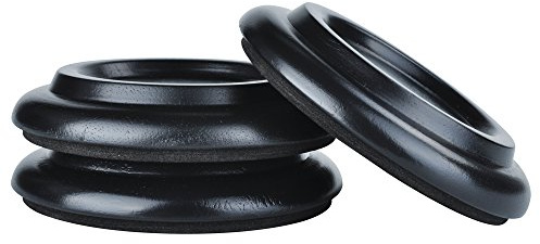 KingPoint Bodenschoner/Untersetzer für Konzertflügel, aus Hartholz, mit Schaumstoff-Stoßdämpfer, erhältlich in 6 Farben, 3-teiliges Set Schwarz
