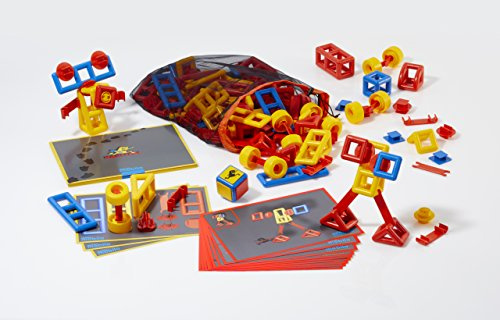 Plasticant Mobilo Spiel-Set MONSTERS, 134 Teile - Kreatives Konstruktionsspielzeug made in Germany - bauen, spielen, lernen für Kinder 3 - 8 Jahre, Rot, Gelb, Blau