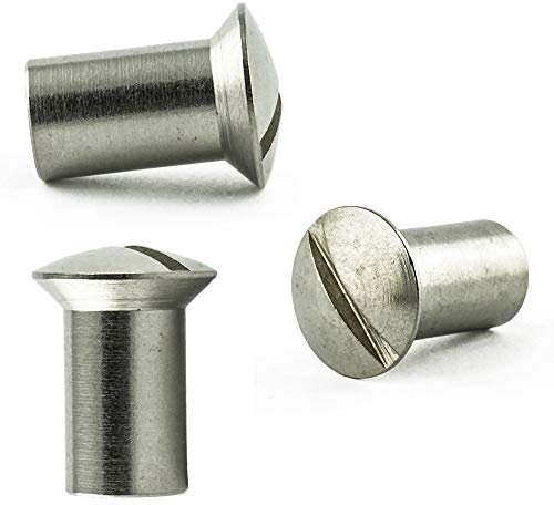 AGBERG - Tuercas M5 x 14 mm (50 unidades) con cabeza de lenteja y ranura – Acero inoxidable VA A1 V1A – Tuercas de tubo inoxidables