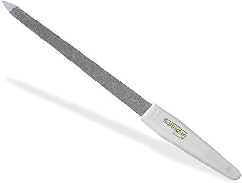 Nagelfeile Feile aus Solingen Maniküre Saphirnagelfeile Made in Germany Fein/Grob Pediküre Feile in verschiedenen Längen Nagelpflege für Hände und Füße (17,5 cm, Nagelfeile Weiß)