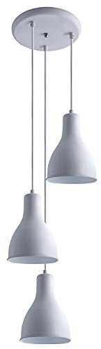 Paco Home Pendelleuchte Hängelampe Esszimmer Küchenlampe Hängend Esstischlampe Mit 1,5m Textilkabel Kürzbar E27 Modern 3-Flammig Metall Industrial Design - kein Leuchtmittel enthalten