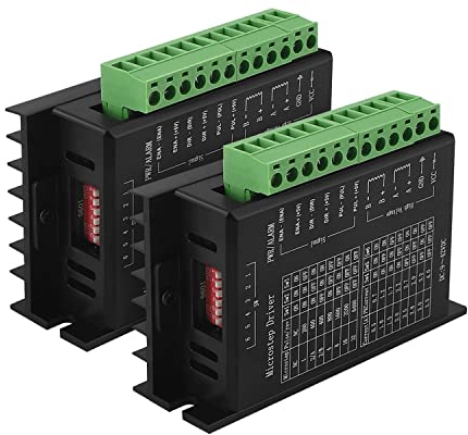 OUYZGIA Schrittmotortreiber TB6600 für Nema 17/23/34 Schrittmotortreiber 4A 9-42V 32 Segmente, Geeignet 42/57/86 Typ 2/4 Phasen Schrittmotor, Hybrid Schrittmotor Treiber, Nachgerüstete-Version-2PCS