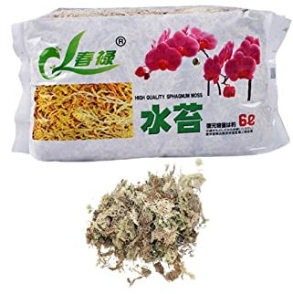 Sphagnum Moos, Feuchtigkeitsspendendes Torf Trockenmoos, Organischer Nährstoffdünger, Erdloser Kulturdünger, Substraterde, Für Phalaenopsis Orchideen Gartenbedarf, (komprimierte Packung 12 L / 6 L)