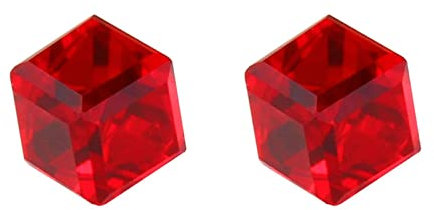 Homxi Boucles D'Oreilles Acier Inoxydable Femme Homme,Cube 6MM Zircone Cubique Rouge Boucle d Oreille Femme Homme Rouge