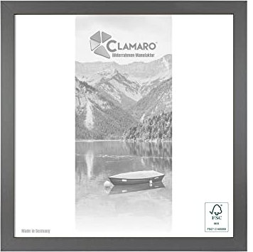 Clamaro 'Collage' Marco de Fotos Cuadrado 60x60 | Acero Gris | Moderno Marco para Cuadros de Tablero MDF con Cristal de Vidrio acrílico, Placa Trasera y Colgador (Horizontal y Vertical)