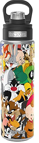 Tervis Looney Tunes Becher mit Charakter-Collage, dreifach wandig, isoliert, Reisebecher, hält Getränke kalt, 680 ml, breite Öffnung, Edelstahl