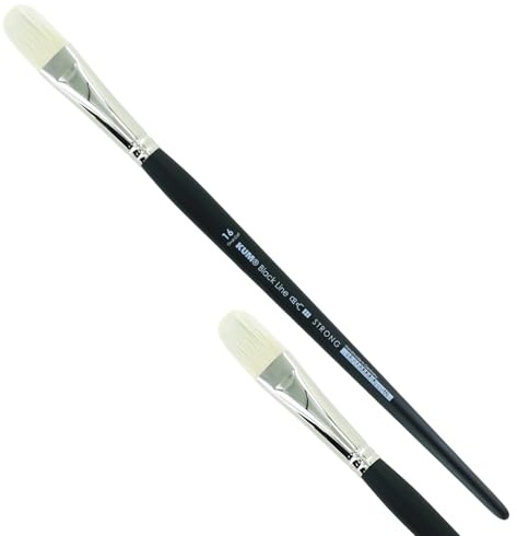 KUM - Acryl- und Ölpinsel Black Line Katzenzunge Größe 16 | Malpinsel für Künstler, Künstlerbedarf für Acrylmalerei und Ölmalerei