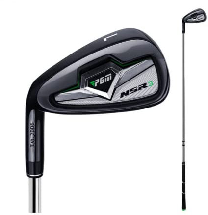 Left Handed Golf Club Iron NSR3#7 Golf Irons Professional Practice Pole Stainless Steel Head 37'' Golf Clubs Driver (black,steel rod)