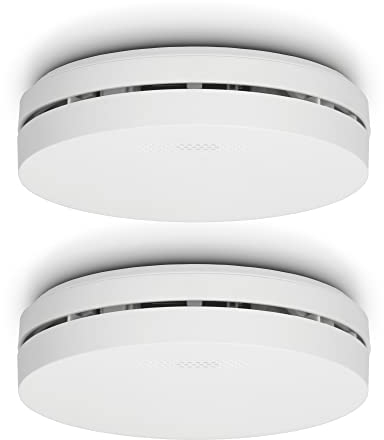 Alecto SA300 Duo - Kompakter Design-Rauchmelder mit 10-Jahres-Batterie - Feuermelder 2er-Pack - Weiß