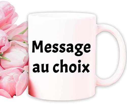 Mug personnalisable avec message – Cadeau unique pour Noël, fête des mères, Saint-Valentin – Option mug magique disponible