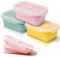 JUVEL Faltbare Frischhaltedosen, 3 Stück Frischhalteboxen Silikon Zusammenklappbaren Container Brotdosen Food Storage Containers Freezer to Oven Safe for Camping, Hiking, Travel (551ML)