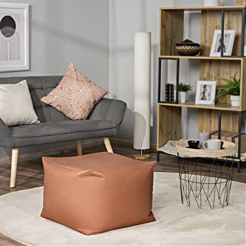 Paco Home In- & Outdoor Sitzsack Sessel Wohnzimmer Sitzkissen Hocker Sitzhocker Bodenkissen Fußhocker Pouf Ohne Füllung, Farbe:Braun, Größe:50x50x40