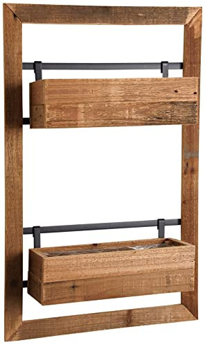 AUBRY GASPARD Double jardinière Murale en Bois Lofty