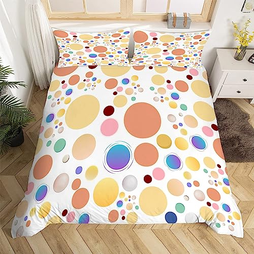 Tupfen Bettwäsche 135x200 cm Weich Mikrofaser Art Deco Bettwäsche-Set mit Reißverschluss 3 Teilig Bettbezug Set mit 2 Kissenbezug 80x80 cm