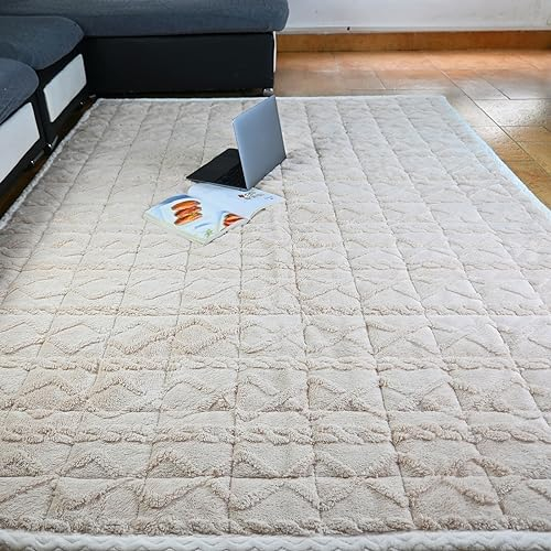 Beyeutao Area Teppich Helles Kamel Fluffy Living Teppich 120 x 200 cm Soft Indoor Modern Fluffy Wohnzimmer Teppiche für Mädchen Schlafzimmer Home Decor Kinderzimmer Teppich.