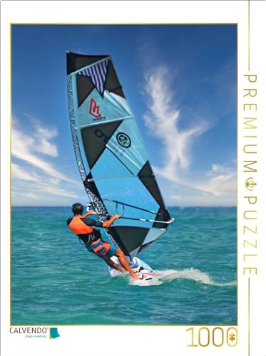 CALVENDO Puzzle Windsurfen - eins Werden mit dem Board | 1000 Teile Lege-Größe 64 x 48 cm Foto-Puzzle für glückliche Stunden